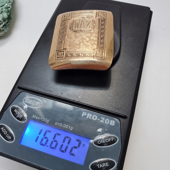 12k Yellow Gold Belt Buckle 16 grams Greco-Roman Design Medium Father Day - Picture 5 of 15